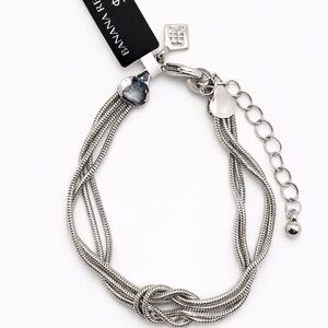 NWT Banana Republic Silver tone Multi Knot Snake Chain Adjustable Bracelet